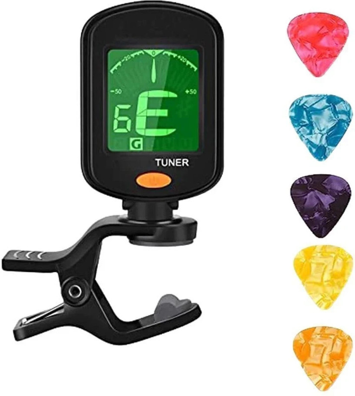 AMG Music Guitar Tuner Clip on Chromatic Digital Tuner for Acoustic Guitar Electric Guitar Automatic Digital Tuner(Chromatic: Yes, Black)