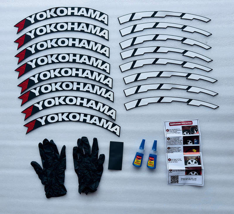 Auto MT Yokohama, for 4 Tyre Sticker, Permanent Rubber, Tyre Tire-Sticker With 2 Glues. Spring Leaf(Car)