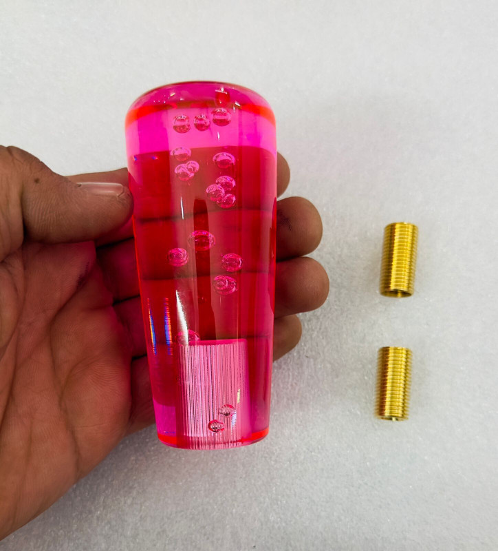 Auto MT Pink 10cm Gel Bubble Gear Shift Knob Crystal Acrylic, Universal Car Gear Knob. Turbo Charger
