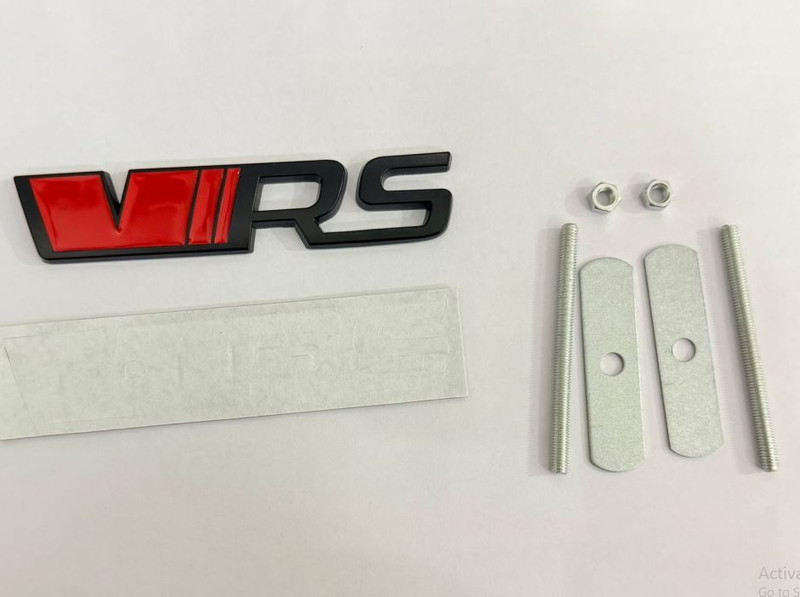 Auto MT RED-Black VRS 3D Grill Sticker (12cmx2.5cm) for Car Bike Laptop Decor Emblem Car Flywheel