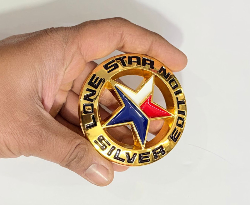 Auto MT GOLDEN Black Lone Star Edition Texas Metal Logo (7.5cmx7.5cm)3D Emblem Car. Turbo Charger