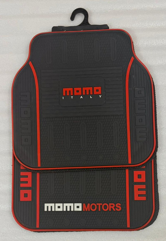 Auto MT 5pc/Set Red MOMO M2 Car Floor Mat JDM Sports Rubber Universal All Car Turbo Charger