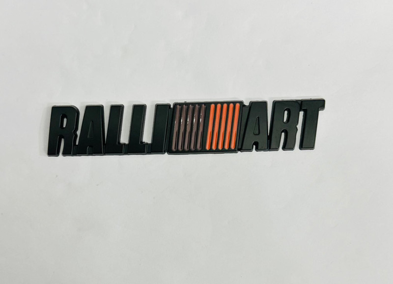 Auto MT BLACK RALLIART Emblems for Car Bike Laptop Metal 3D Logo (12.5cmx2cm) Car Flywheel