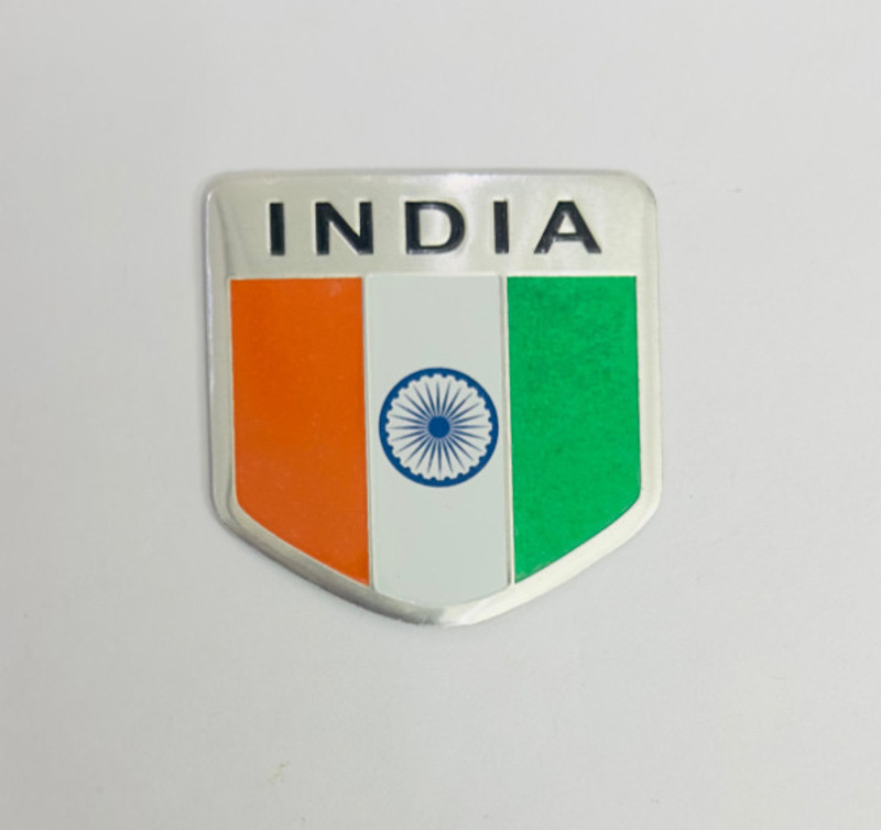 Auto MT Small IND-Flag Sticker (5cmx5cm) 3D-Metal Logo Car Emblem Badge Unique Sticker. Car Engine Valve