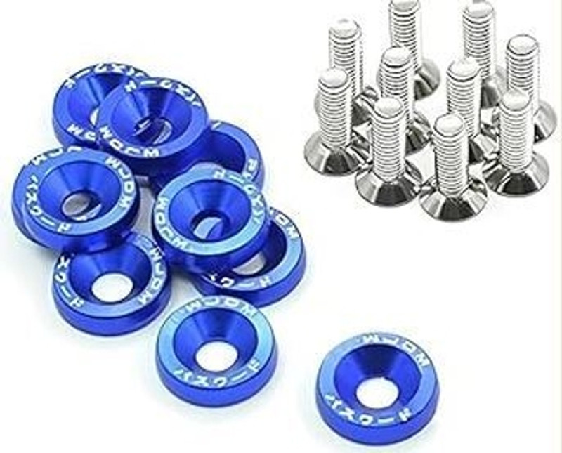 Auto MT 10pc BLUE Aluminum Fender,Washer Engine Dress Up Kit Fender Washers Car Flywheel