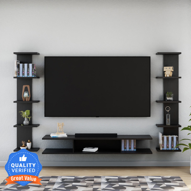 Flipkart Perfect Homes Trance Engineered Wood TV Entertainment Unit(Finish Color - American Wenge, Optional Installation Available)