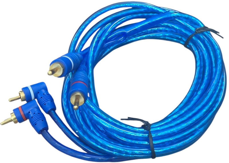 Divaura  TV-out Cable (5M) Car Stereo Amplifier 2 RCA Male To Male Plug Video Audio Copper Lid Cable(Blue, For Home Theater, 5 m)