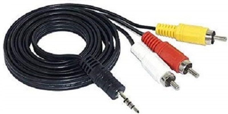 Technology Ahead TV-out Cable 3.5mm Stereo Male to 3 RCA Male Audio Video AV Cable for Camcorder Camera And Many More(Multicolor, For TV)