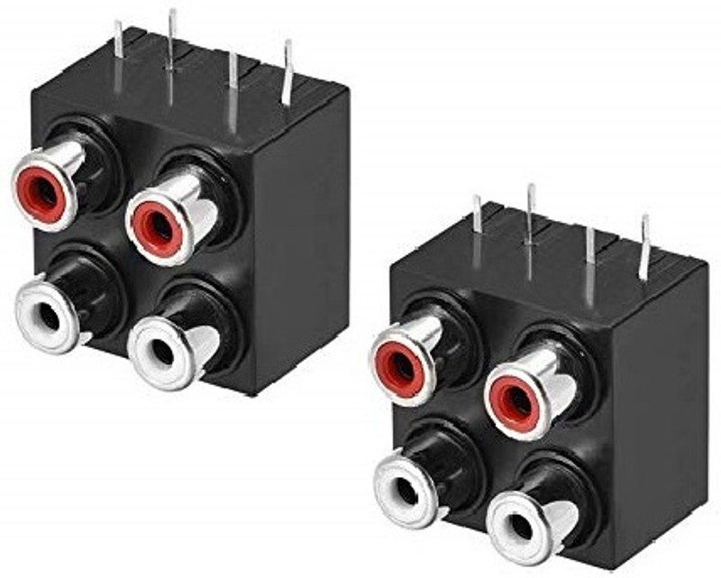 ERHIndia  TV-out Cable AV Concentric Outlet 4 RCA Female Jack Audio equipment(Black, For TV)