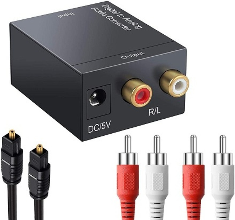 JAMUS  TV-out Cable Digital to Analog Audio Converter with optical cable 1.5 meter(Black, For TV, 1.5 m)