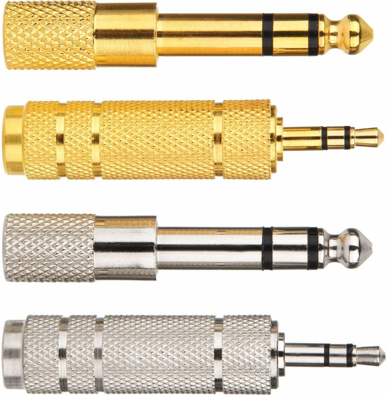 AuraZen  TV-out Cable 4-Pack 6.35mm Male to 3.5mm Female Headphone Jack Converters(Silver, For TV)