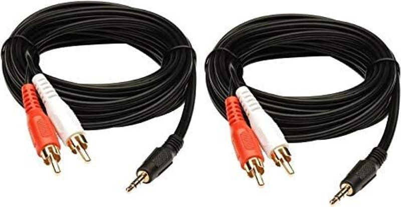 Sage TV-out Cable 3.5 mm Stereo Audio Male to 2 RCA Male Cable-3.5MM to 2RCA (2Pcs)(Black, For Home Theater, 1.5 m)