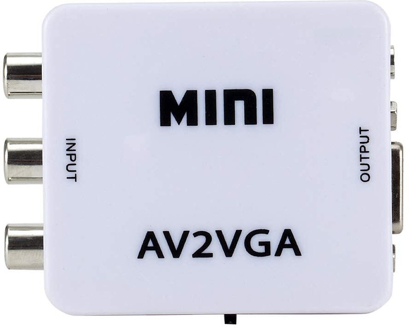 Tobo TV-out Cable Mini HD AV To VGA Video Converter Audio to PC HDTV Converter Box.TD-657VC(White, For TV, 0.5 m)