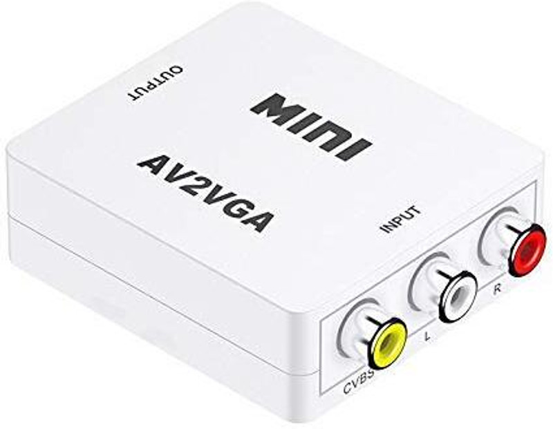 RyzCare TV-out Cable AV2VGA Video Convertor Box AV RCA CVBS to VGA Video Converter(With 3.5mm Audio To PC HDTV, For TV)