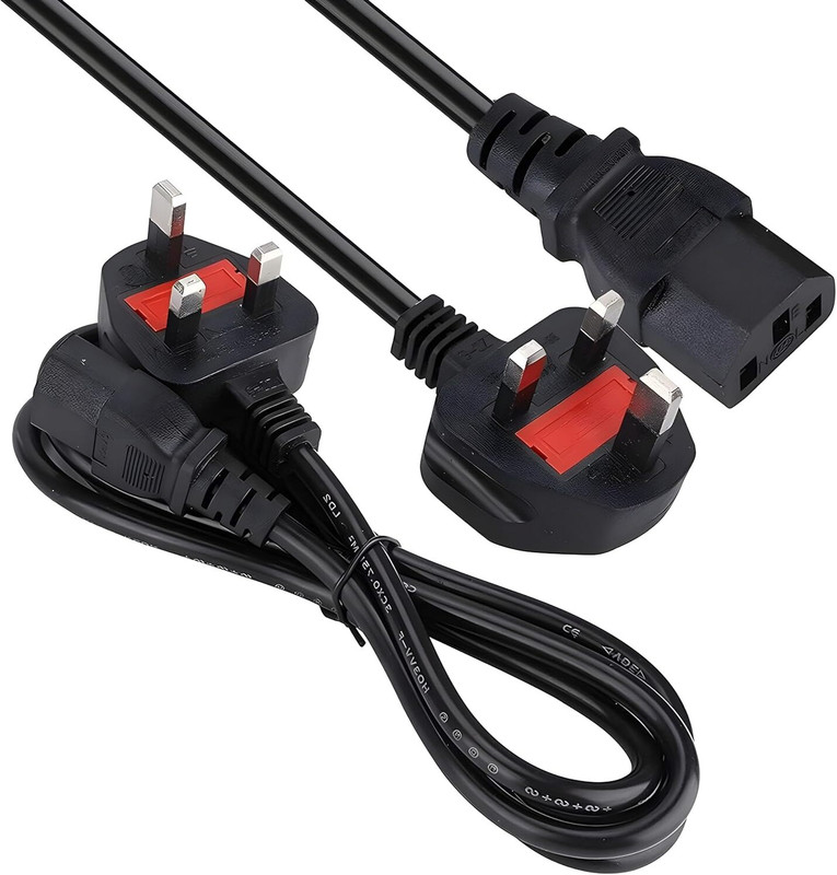 Bellveen  TV-out Cable 3 Pin AC Adapter UK Power Cord for Power Supply Cable for Desktop PC(Power Supply Cable, For Computer, 1.8 m)