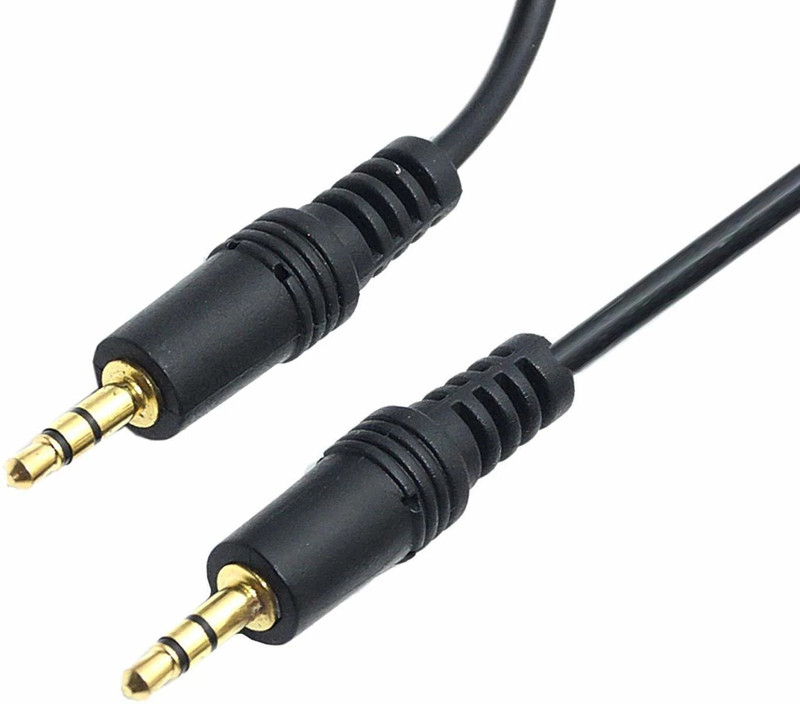 IKIS TV-out Cable 3.5mm Male to Male Stereo Audio Aux Cable for Car/Home Stereos- 10 Feet (3M)(Black, For Home Theater, 1 m)