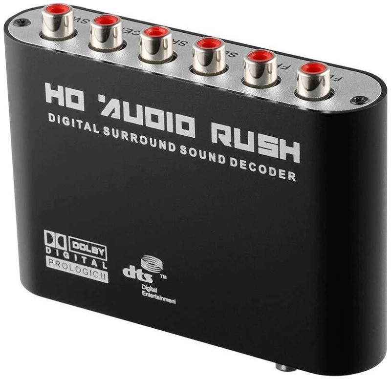 Tobo TV-out Cable Digital Audio Decoder Optical SPDIF Coaxial Dolby 5.1Ch Analog 6 RCA)TD-568H(Black, For TV)