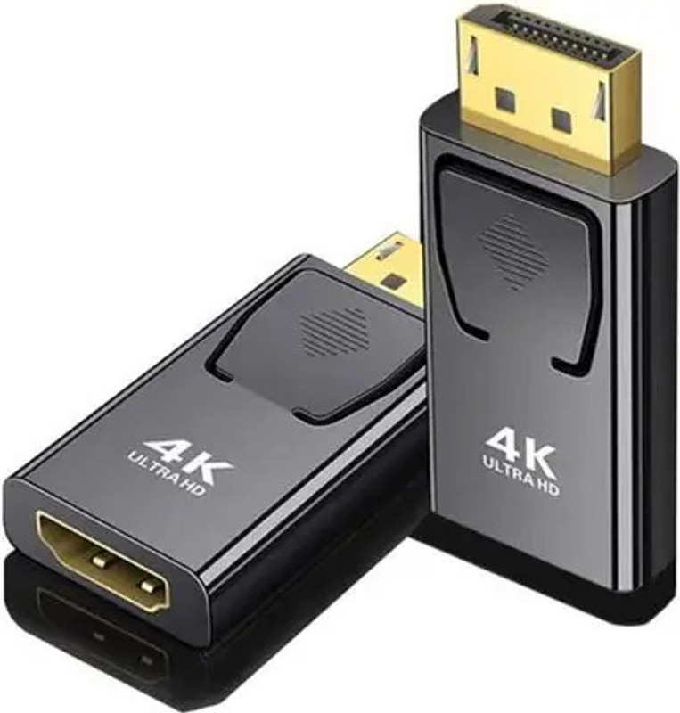 ALRITO  TV-out Cable Gold Plated Dp To Hdmi Adapter, 1080P Uni-Directional For monitor, projector(Black, For Laptop)