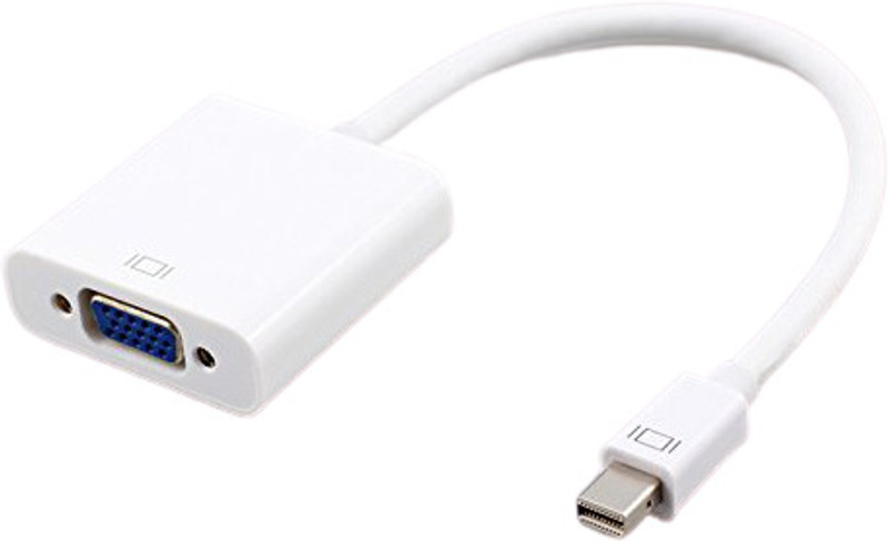 Multybyte TV-out Cable Mini DP Male to VGA Female Adapter Converter for HDTV Monitor Projector(Black&White, For MacBook, 0.1 m)