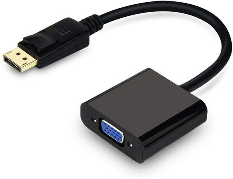 microware DiplayPort male DP to VGA Female Converter Adapter (DP to VGA Converter) Media Streaming Device(Black)