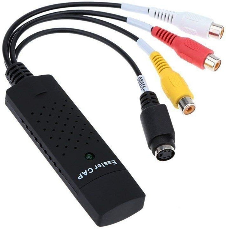 Flukey telecom TV-out Cable USB 2.0 Easycap Audio & Video Capturing Device TV DVD VHS Video Adapter Capture(USB 2.0 Easycap Audio & Video Capturing Device TV DVD VHS Video Adapter Capture, For TV, 1.5 m)