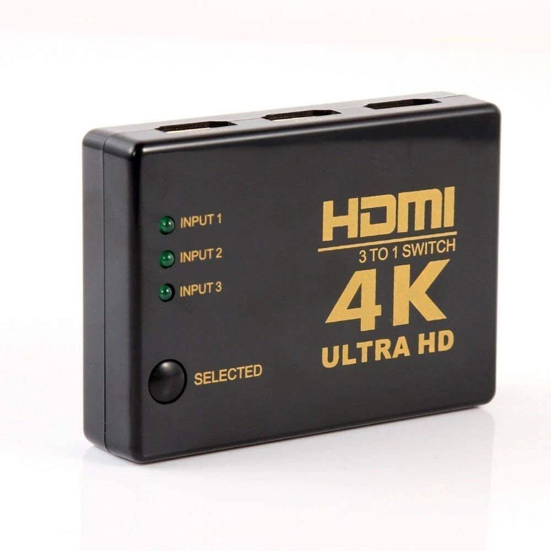 Sancy 4k Ultra hd HDMI Switcher 3 in 1 Out Supports 4K Ultra Full HD1080p 3D Media Streaming Device(Black)