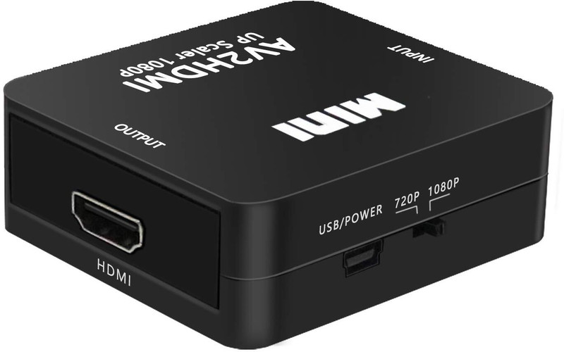 microware  TV-out Cable MINI AV/RCA to HDMI Converter, up Scaler 1080P HD Video Converter(Black, For TV)