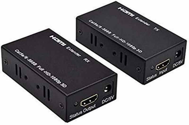 Tobo TV-out Cable HDMI Extender Over Single Cable Up to 196FT(60m) Splitter TD-573H(Black, For TV)