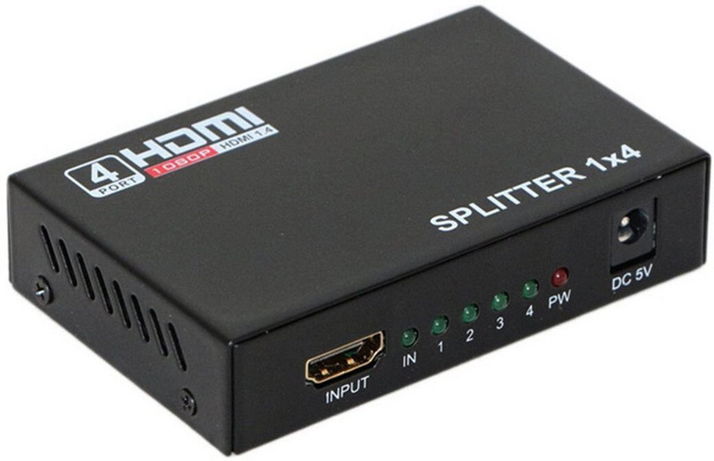 BALRAMA TV-out Cable New Arrival New Arrival HDMI Splitter 1 IN 4 OUT Full HD 1080P Support 3D v1.4 f(Black::White::Multi, For DVD)