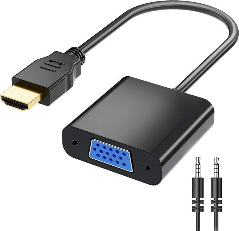 TERABYTE  TV-out Cable Hdmi to vga Adapter Cable HDMI Male to VGA Female Video Converter(Black, For TV)
