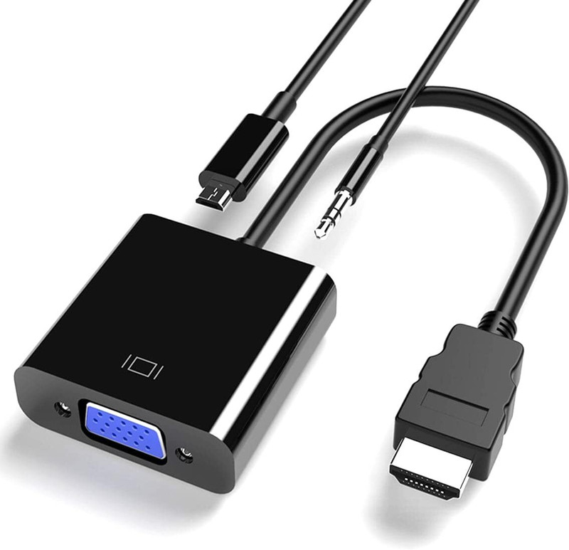 NeroEdge TV-out Cable HDMI to VGA Adapter High-Speed 1080P HDTV Converter Male to Female with Audio(Black, For TV)