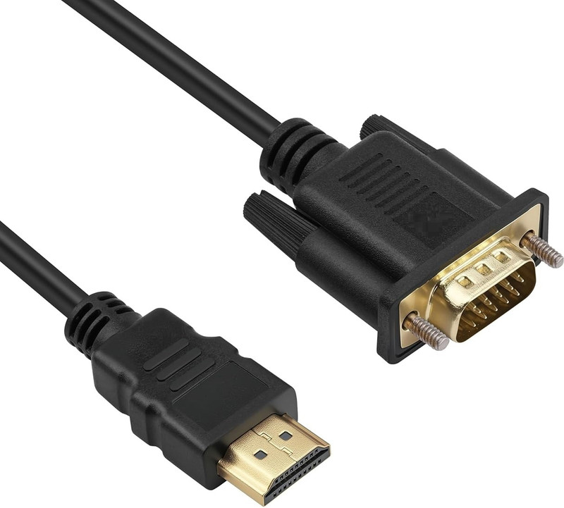 RyzCare TV-out Cable HDMI (Male) to VGA (Male) Video Adapter with 24K Gold-Plated Connectors(Black, For Projector, 1.8 m)
