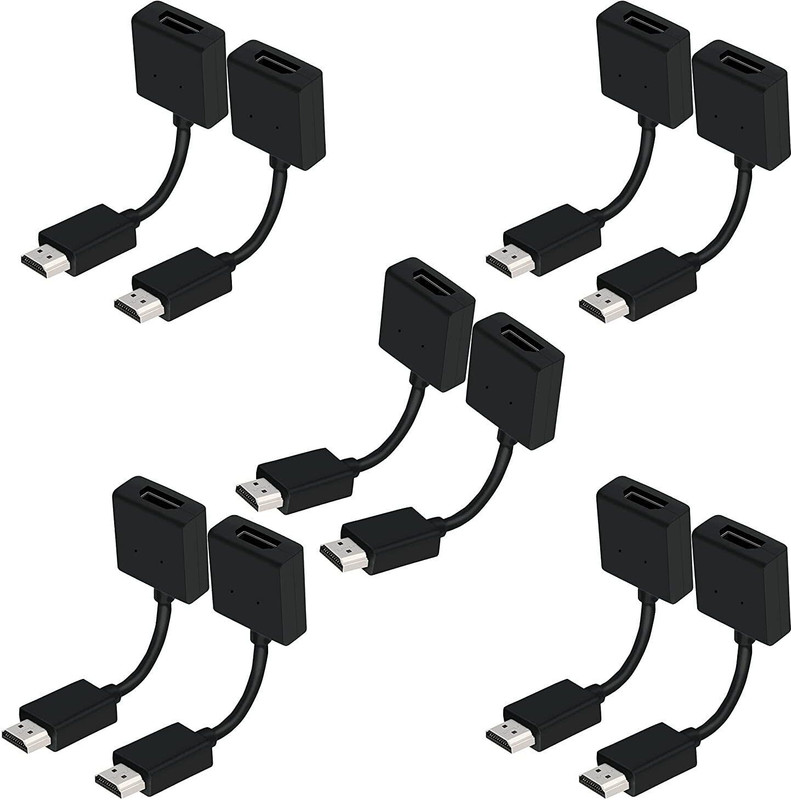 STORITE  TV-out Cable 10 Pack 10cm High-Speed 4K UHD, 1080p 19Pin Male to Male HDMI Extension Cable(Black, For TV)