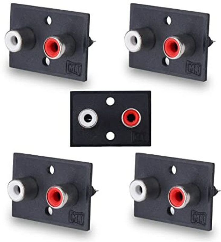 MX  TV-out Cable HEAVY DUTY RCA FEMALE CONNECTOR (MX1576)(PACK OF 5)(Black, For Home Theater)