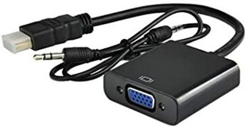 Kizma HDMI to VGA WITH AUDIO Adapter 1080P for Computer, Laptop,Projectors & TV 1080 W AV Control Amplifier(Black)