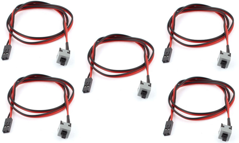 TAAPSEE TV-out Cable 3 Pack Power On/Off/Reset Button Switch Desktop PC ATX PC Computer Motherboard(Black, For Computer, 0.55 m)