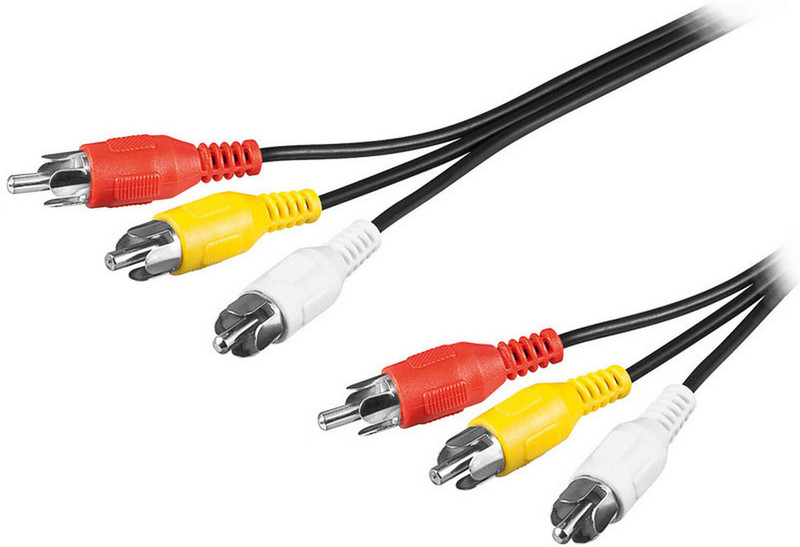 TM&W TV-out Cable Audio and Video Cable 3 RCA DVD Cable Cameras(Multicolor, For TV)
