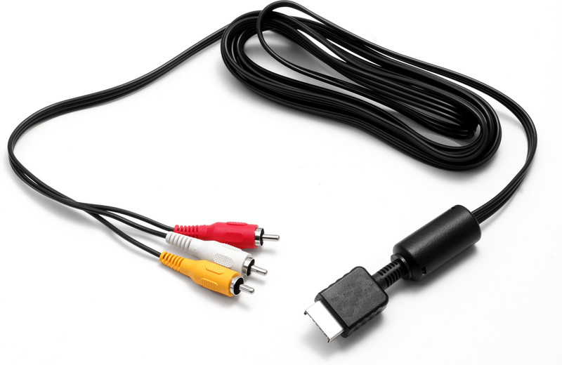 Sahas Games TV-out Cable PS2 AV Cable(Black, For PlayStation, 2.6 m)