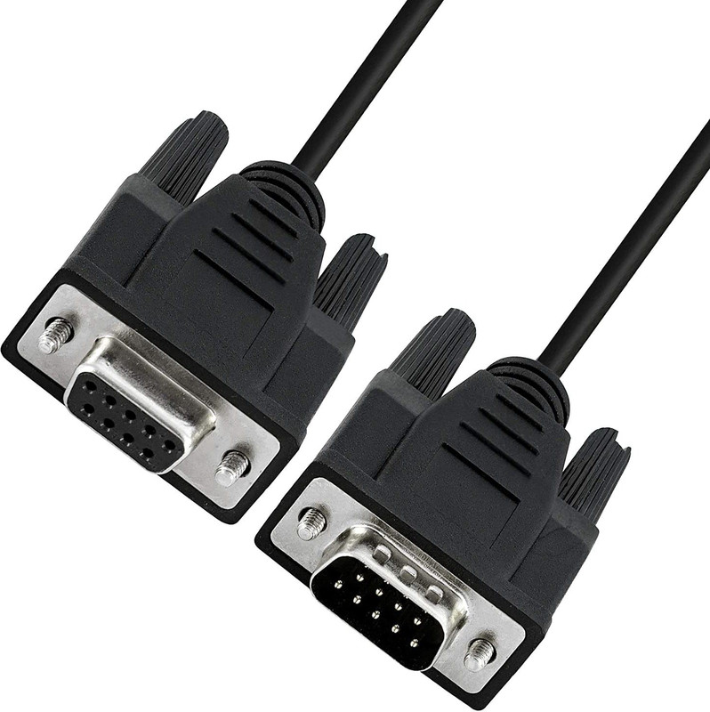TECHGEAR TV-out Cable Db9 Cable 9 Pin Male To Female Rs232 Serial Extension Cable(Black, For TV)