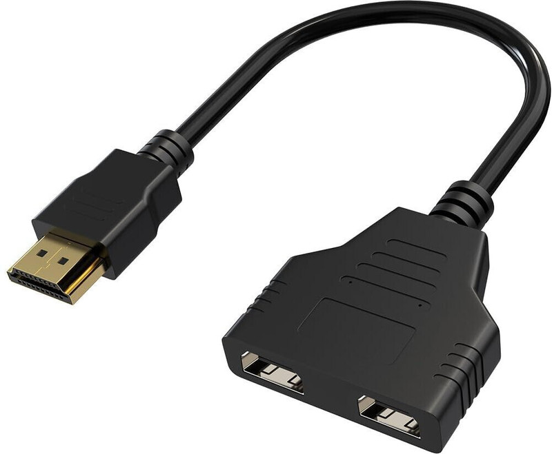NEXZIA  TV-out Cable HDMI Cable Splitter 1 in 2 Out HDMI Splitter Adapter Cable/HDMI to Dual HDMI(Black, For Computer, 30 m)