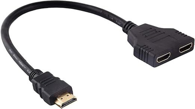 RyzCare  TV-out Cable 1 to 2 Way for HDMI HD, LED, LCD, TV(Black, For Computer, 30 m)
