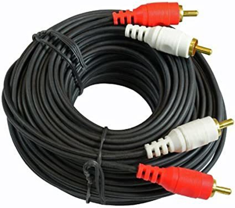 Etake  TV-out Cable 5 Meter 2RCA Male to 2RCA Male Stereo Audio Cables(Black, For TV)