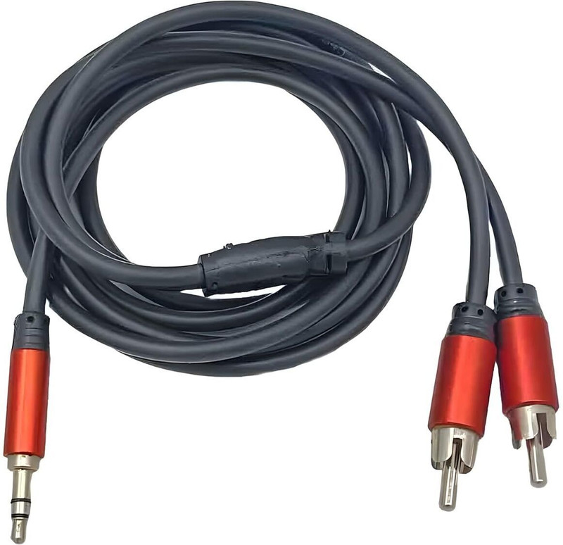 BALRAMA  TV-out Cable 3.5mm to RCA Cable, 2RCA Male to 3.5mm Male Stereo(Black, For TV, 1.5 m)
