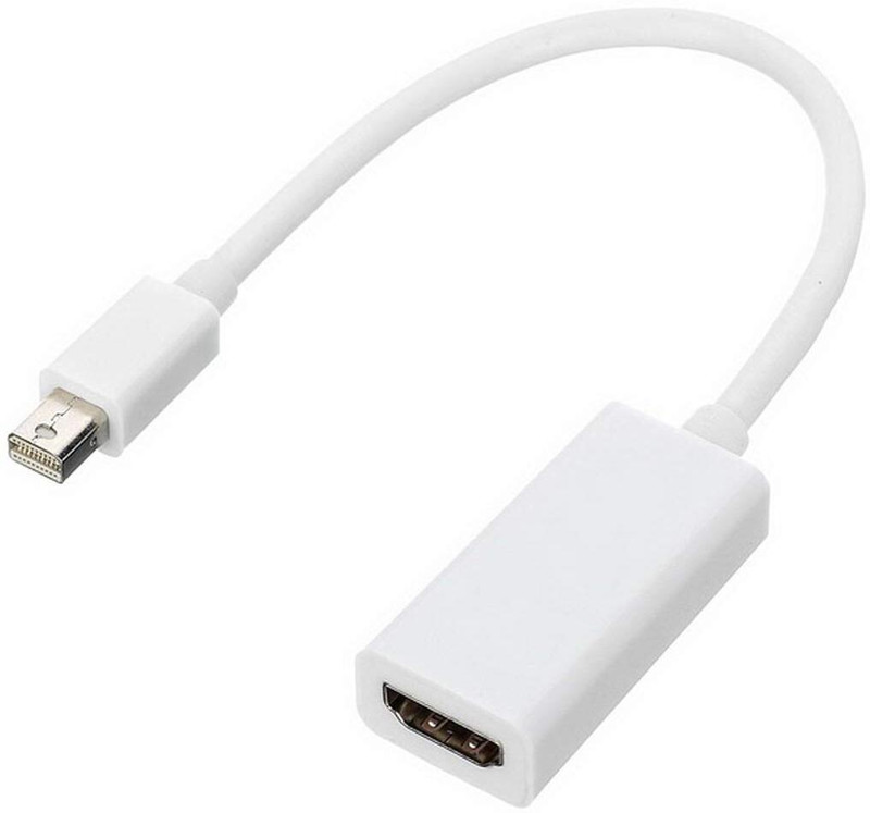 LipiWorld TV-out Cable Mini Display Port Male to HDMI Female Adapter Thunderbolt Mini Dp to HDMI(White, For iPad)