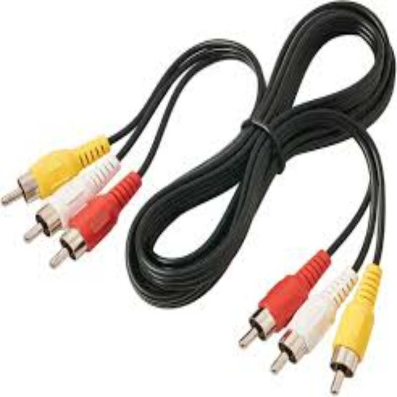 LS INDUSTRIES TV-out Cable TV OUT CABLE 3 Pin to 3 pin RCA Male AV Connector(Black, For DVD)