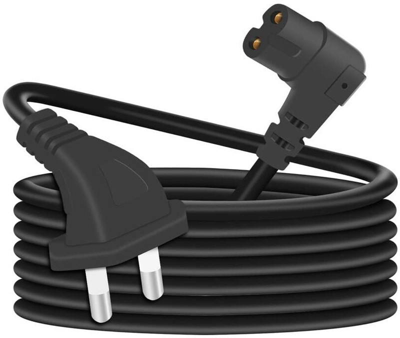 FOX MICRO  TV-out Cable 90 Degree Angled 2-Prong to L-Shaped Cord for Samsung Philips Toshiba LG Sony TV(Black, For TV, 1.8 m)