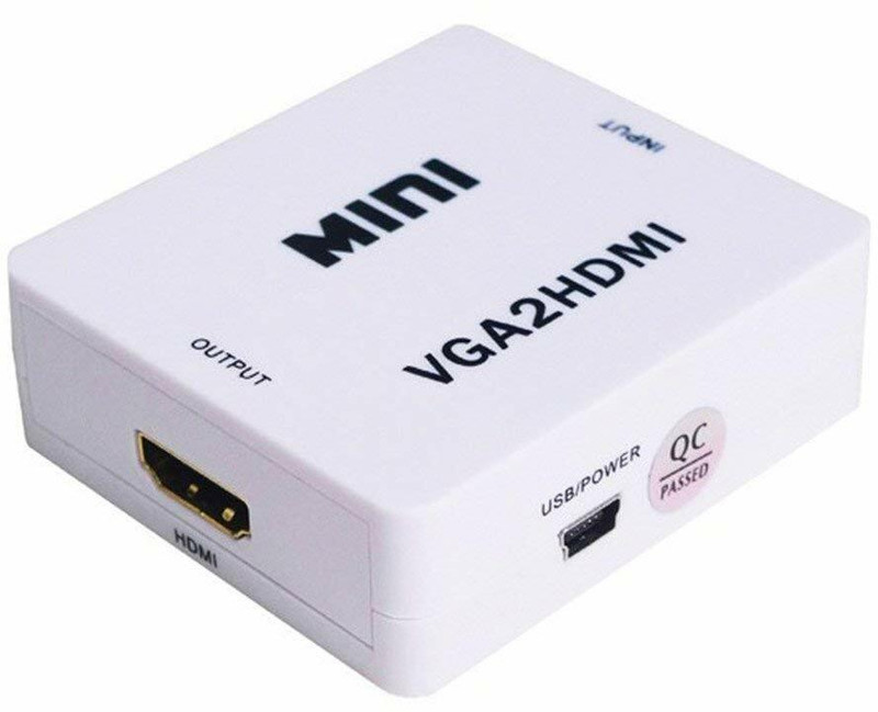 Etzin  TV-out Cable Mini VGA to HDMI Adapter VGA2HDMI Converter EPL-661VC(White, For TV)