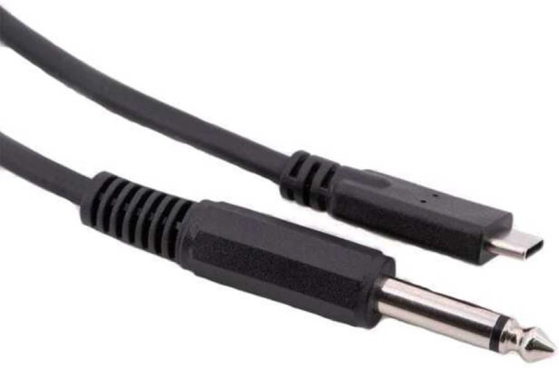 PAC TV-out Cable USB C to 6.35mm | Type C to 6.35mm (1/4inch) Mono Cable (Length - 1.5M)(Black, For Home Theater, 1.5 m)