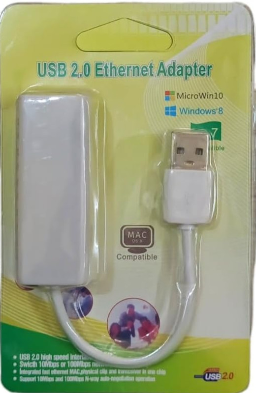 Malati  TV-out Cable USB 2.0 to RJ45 Ethernet LAN Adapter - USB 2.0 Ethernet Adapter,(White, For Laptop)