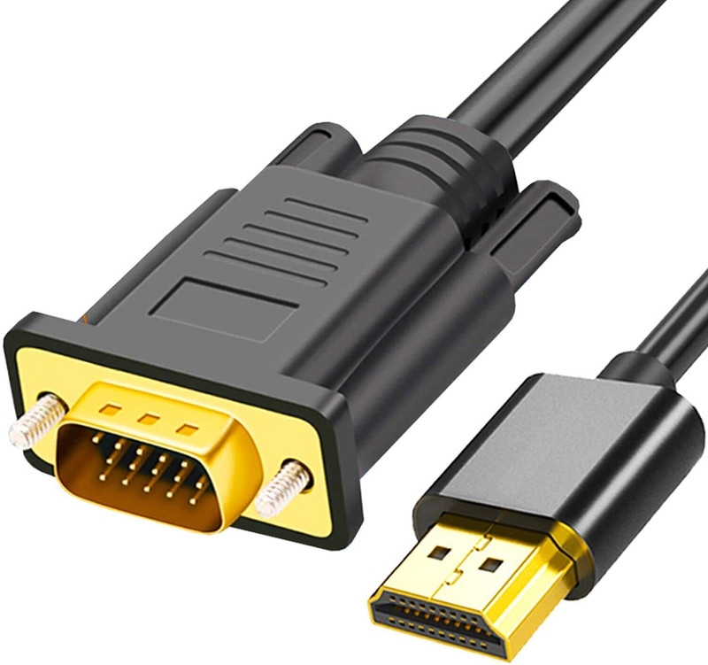 VOOCME TV-out Cable Hdmi To Vga Cable Adapter,Gold-Plated,6 Feet Male To Malecord For(Computer&Desktop&Laptop&Pc&Monitor&Projector&Hdtv&Black, For Computer, 1.5 m)